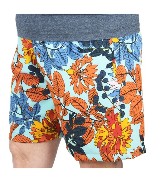 Short Estampado Tactel Elastano Extra Grande Plus Size flor Azul Claro